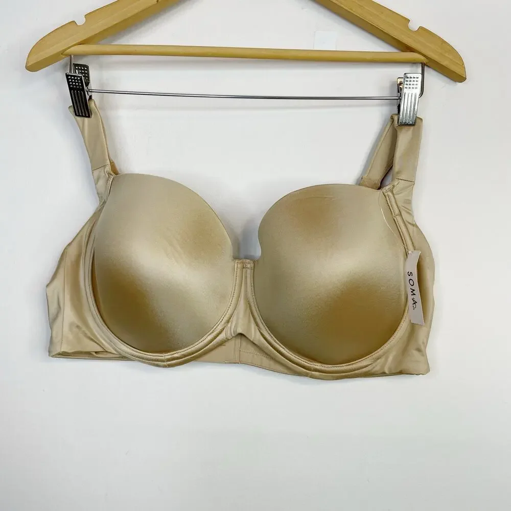 Soma Stunning Support Full Coverage Padded Underwire Bra Warm Amber 42D 42 D New